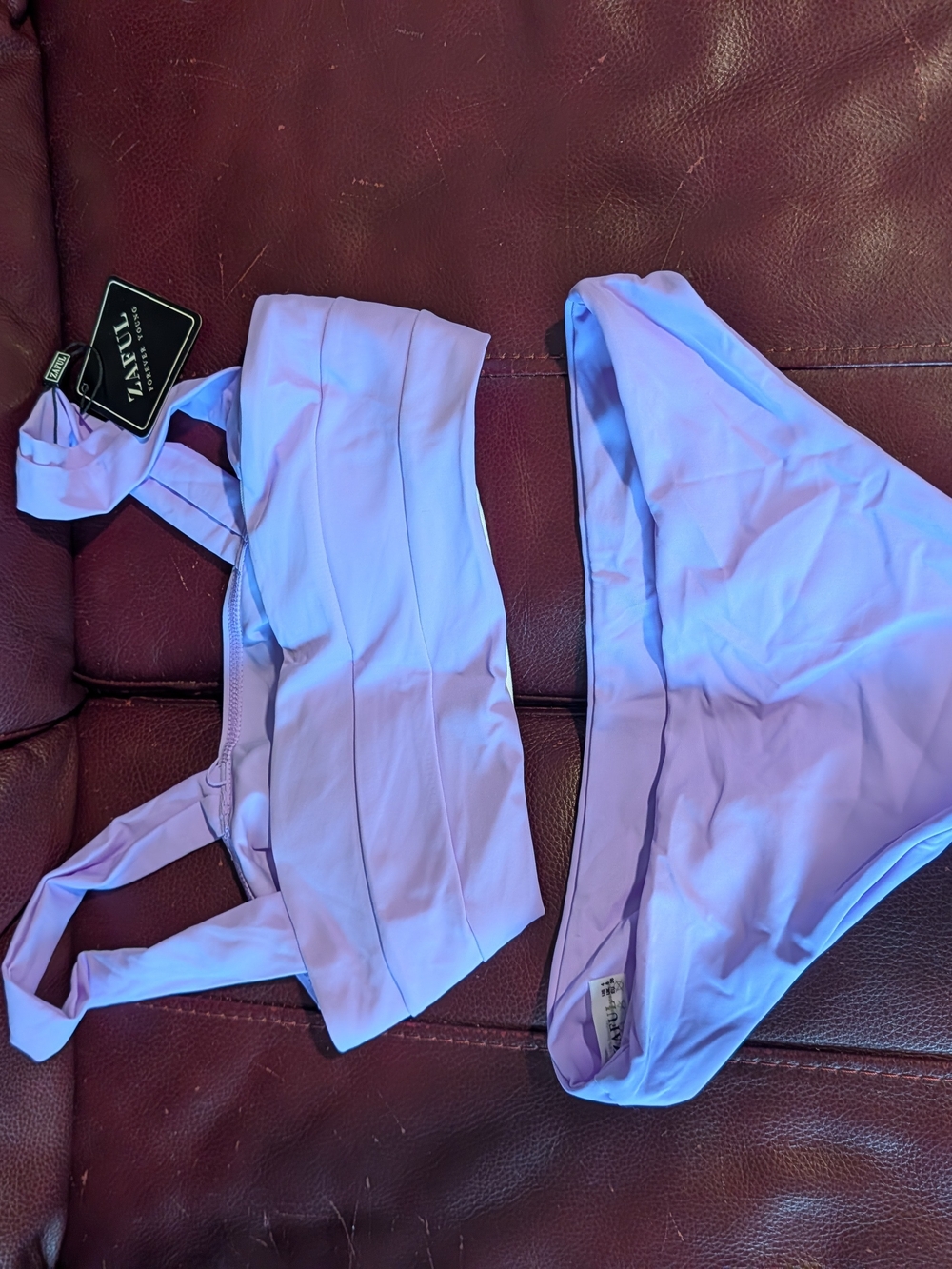 Zaful Lavender Two-Piece Bandeau Bikini Set